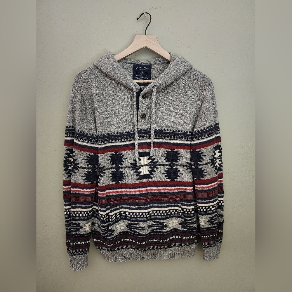 American Eagle Hooded Sweater Womens Size Small Holiday